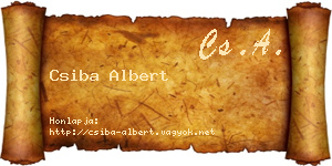 Csiba Albert névjegykártya