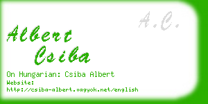 albert csiba business card